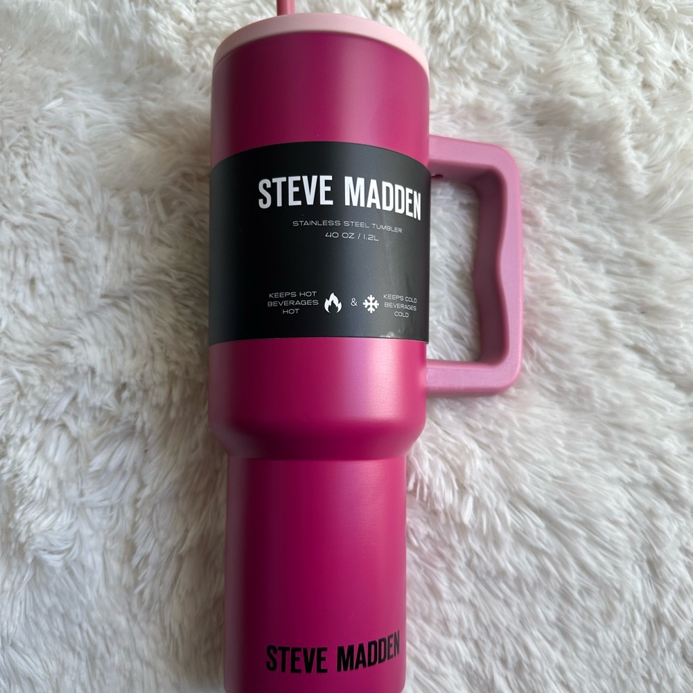 Steve Madden Pink Stainless Steel Tumbler